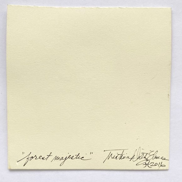 Forest Majestic - Original Wall Art Mixed Media Collage Painting 6"x6" - Picture 8 of 8